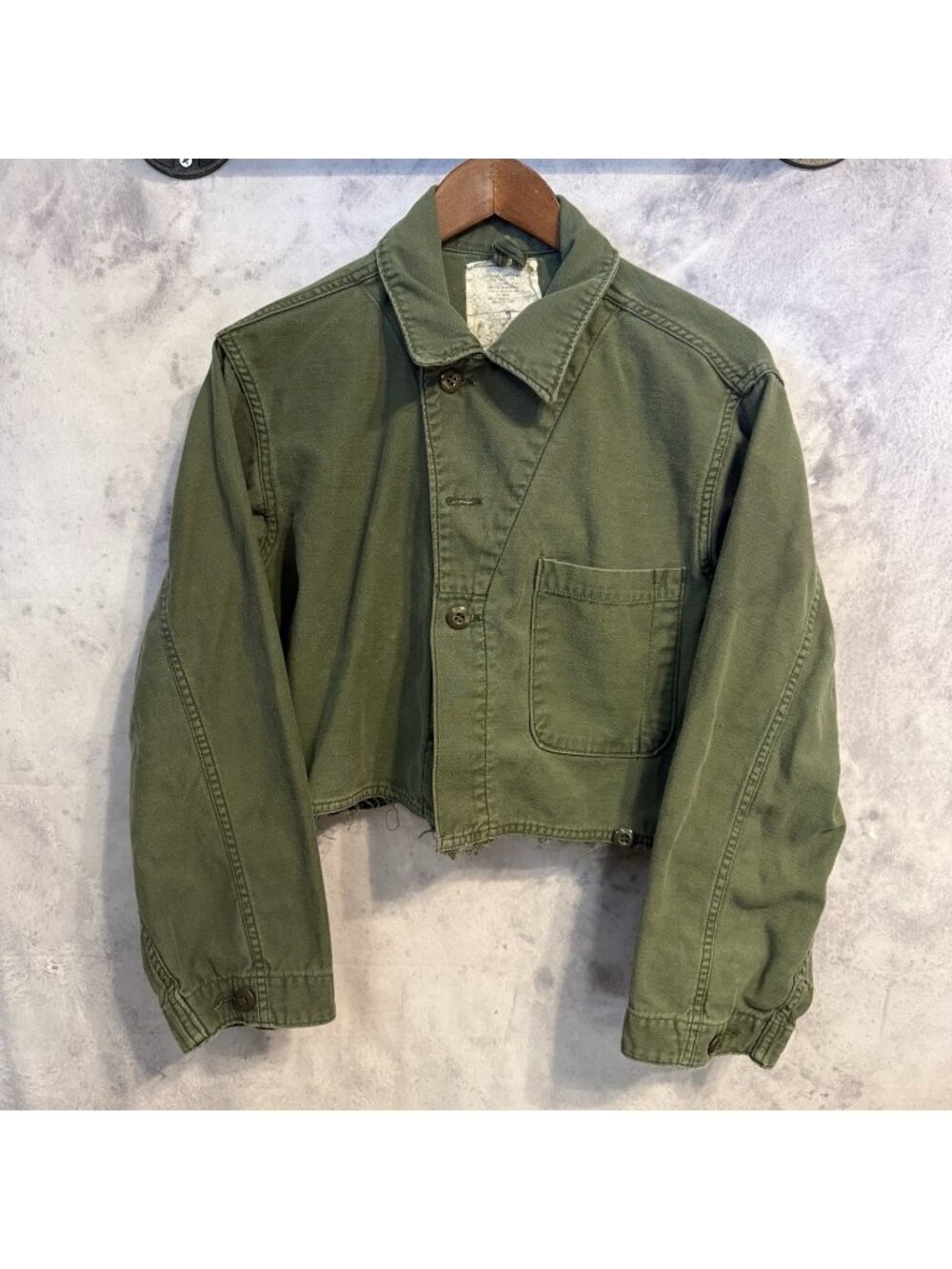 Vintage Military Sateen Type 1 Cut Off Coveralls Jacket Mens Medium M Green